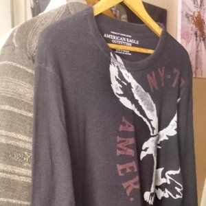 American Eagle Vintage Retro Black Large Shirt